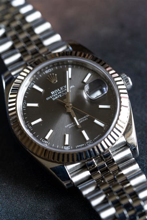 rolex date just grey